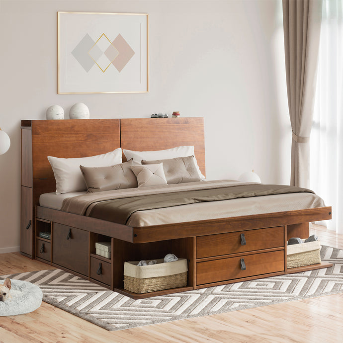 Funktionsbett Bali 160x200 cm - Bett mit Stauraum und Bettkasten - Inkl. Lattenrost - Memomad