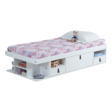 Funktionsbett Bali 90x190 cm - Einzelbett mit Bettkasten und viel Stauraum - Inkl. Lattenrost - Memomad