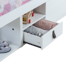 Funktionsbett Bali 90x190 cm - Einzelbett mit Bettkasten und viel Stauraum - Inkl. Lattenrost - Memomad