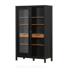 Vitrinenschrank SoHo - Schwarz und Oak