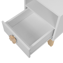 Nachtschrank XO - Weiß und Natur - Memomad