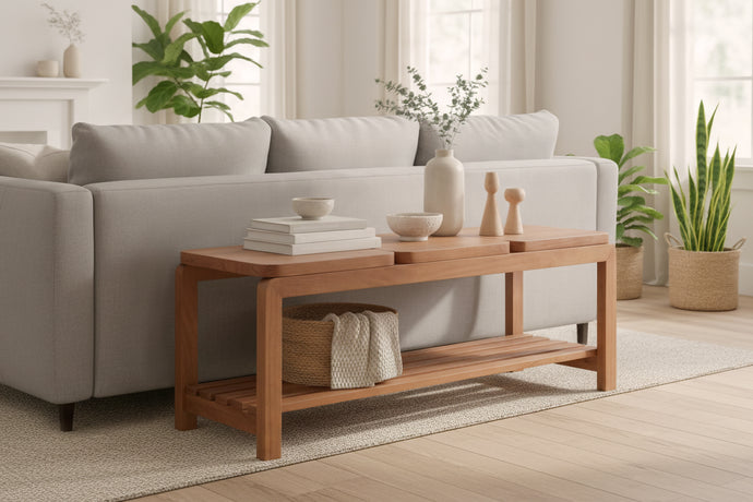 Holzbank Natu – 3 Sitzer Holzbank in Nussbaum-Optik