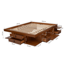 Funktionsbett Bali 140x190 cm - Bett mit Bettkasten und viel Stauraum - Inkl. Lattenrost